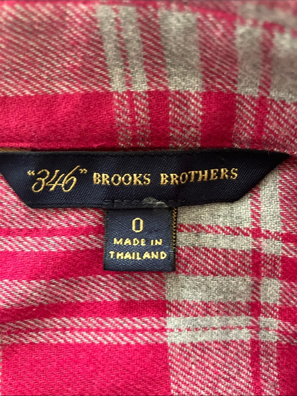 Brooks Brothers Pink &Gray Plaid Cotton Flannel Blouse collared Shirt EUC - Picture 3 of 7